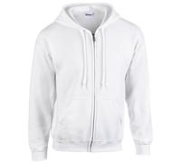 Gildan Sweat à Capuche zippé pour Adulte Maillot de survêtement, Blanc, L Mixte