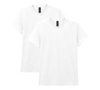 Gildan Lot de 2 t-Shirts en Coton épais pour Adulte, Blanc, Taille L Femmes
