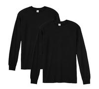 Gildan Lot de 2 t-Shirts à Manches Longues en Coton épais pour Homme, Style G5400 Chemise, Noir, XXL