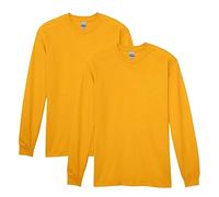 Gildan Lot de 2 t-Shirts à Manches Longues en Coton épais, Style G5400, doré, 3XL Homme