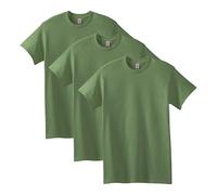 Gildan Shirts en Coton épais Style G5000, Vert Militaire (Lot de 3), Homme