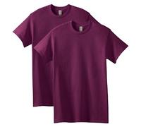 Gildan Lot de 2 t-Shirts en Coton épais pour Adulte Chemise, Bordeaux, 3XL Homme