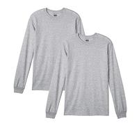 Gildan Dryblend Lot de 2 t-Shirts à Manches Longues pour Homme Style G8400 Chemise, Gris, Taille