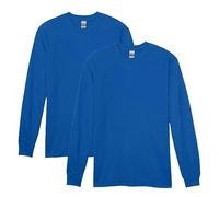 Gildan Lot de 2 t-Shirts à Manches Longues en Coton épais, Style G5400, Bleu Marine, Homme