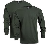 Gildan Lot de 2 t-Shirts à Manches Longues en Coton épais, Style G5400, Vert forêt, Homme