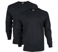 Gildan Ultra Cotton Long Sleeve T-Shirt, Style G2400, Multipack, Noir, XL (Lot de 2) Homme
