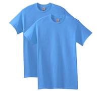 Gildan Lot de 2 t-Shirts en Coton épais pour Adulte Chemise, Bleu (Carolina Blue), XL Homme