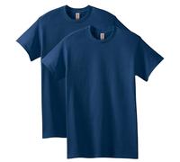 Gildan Lot de 2 t-Shirts en Coton épais pour Adulte Chemise, Bleu Marine, Homme