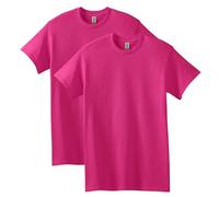 Gildan Lot de 2 t-Shirts en Coton épais pour Adulte Chemise, Rouge héliconia, Homme
