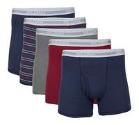 GILDAN Boxers à Jambe, Multipack Boxeur ajusté, Bleu mélangé (Lot de 5, Longueur Plus Courte), XXL Homme