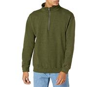 Gildan Men's Fleece Quarter-Zip Cadet Collar Sweatshirt, Moss, Small