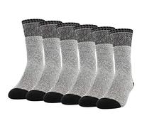 Gildan mens Full Cushion Heavy Duty Crew Casual Sock, Black Marl, Shoe Size 6-12 US
