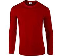 GILDAN Soft Style L/Sleeve T Shirt, Red, M Homme