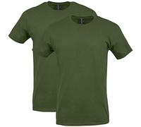Gildan Softstyle Cotton T-Shirt, Style G64000, 2-Pack, Vert Militaire, S (Lot de 2) Homme