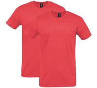 Gildan Softstyle Cotton T-Shirt, Style G64000, 2-Pack, Rouge chiné (Lot de 2), Homme