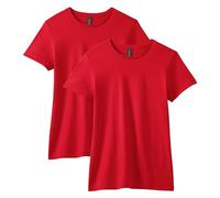 Gildan Softstyle Cotton T-Shirt, Style G64000l, Multipack, Rouge (Lot de 2), Femme