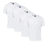Gildan Softstyle CVC Lot de 4 t-Shirts à Manches Courtes Style G67000, Blanc, Homme