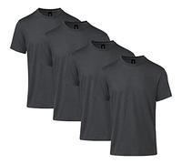 Gildan Softstyle CVC Shirts à Manches Courtes Style G67000, Brume Noire (Pitch Black Mist (Lot de 4), Homme