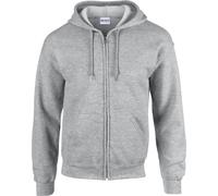 Gildan - Sweat à capuche avec fermeture éclair sur toute la longueur pour homme PC6649 (5XL) (Gris)