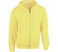 Gildan - Sweat à capuche avec fermeture éclair sur toute la longueur pour homme PC6649 (L) (Vert sécurité)