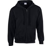 Gildan - Sweat à capuche avec fermeture éclair sur toute la longueur pour homme PC6649 (S) (Noir)