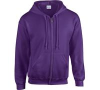 Gildan - Sweat à capuche avec fermeture éclair sur toute la longueur pour homme PC6649 (XL) (Violet)