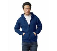 Gildan Sweat-shirt en Polaire, à Capuche et Fermeture Éclair, Style G18600 Homme, Marine, L, (Lot de 1)