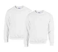 Gildan - Sweat-shirt Heavy Blend - S, M, L, XL, XXL, 3XL, 4XL, 5XL, 2 x blanc + 1 x bloc-notes Hl d'achat, L