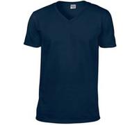Gildan T-shirt homme Soft Style, col V, manches courtes BC490 (2XL) (Bleu marine)