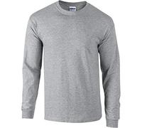Gildan - T-Shirt à manches longues - Homme gris Chiné foncé Medium