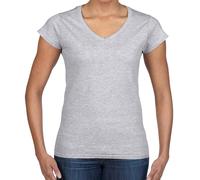 Gildan T-Shirt Col V Femme SoftStyle® Manches Courtes Cotton Jersey 150