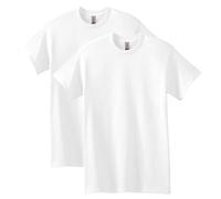 Gildan T- Shirt en Coton épais pour Adulte, Style G5000 Chemise, Blanc (Lot de 2), XL Homme