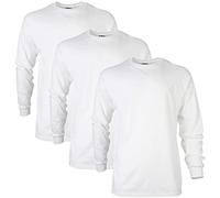 Gildan T-shirt en Ultra Coton, à Manches Longues, Style G2400 Homme, Blanc, S, (Lot de 3)