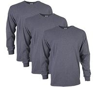 Gildan T-shirt en Ultra Coton, à Manches Longues, Style G2400 Homme, Dark Heather, XL, (Lot de 3)