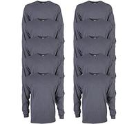 Gildan T-shirt en Ultra Coton, à Manches Longues, Style G2400 Homme, Dark Heather, XXL, (Lot de 10)