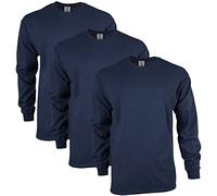 Gildan T-shirt en Ultra Coton, à Manches Longues, Style G2400 Homme, Marine, XXL, (Lot de 3)