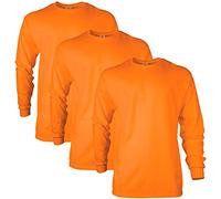 Gildan T-shirt en Ultra Coton, à Manches Longues, Style G2400 Homme, Orange (Safety Orange), S, (Lot de 3)
