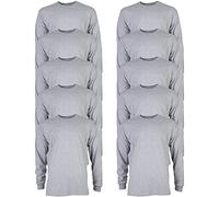 Gildan T-shirt en Ultra Coton, à Manches Longues, Style G2400 Homme, Sport Grey, L, (Lot de 10)