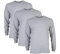 Gildan T-shirt en Ultra Coton, à Manches Longues, Style G2400 Homme, Sport Grey, S, (Lot de 3)