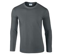 GILDAN Soft Style L/Sleeve T Shirt, Gris (Anthracite), L Homme