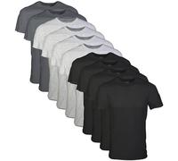 Gildan T-Shirts à col Rond pour Homme, Multipack, Style G1100, Noir/Gris Sport/Anthracite (Lot de 10), Taille XL