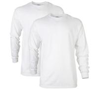 Gildan Ultra Cotton Long Sleeve T-Shirt, Style G2400, Multipack, Blanc (Lot de 2), 5XL Homme
