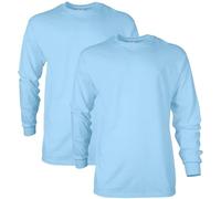 Gildan Ultra Cotton Long Sleeve T-Shirt, Style G2400, Multipack, Bleu Clair (Lot de 2), Homme