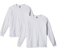 Gildan Ultra Cotton Long Sleeve T-Shirt, Style G2400, Multipack, Gris cendré (Lot de 2), XL Homme
