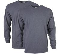 Gildan Ultra Cotton Long Sleeve T-Shirt, Style G2400, Multipack, Gris foncé, S (Lot de 2) Homme