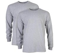 Gildan Ultra Cotton Long Sleeve T-Shirt, Style G2400, Multipack, Gris Sport (Lot de 2), 3XL Homme