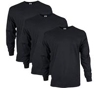 Gildan Ultra Cotton Long Sleeve T-Shirt, Style G2400, Multipack, Noir (Lot de 3), 3XL Homme