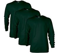 Gildan Ultra Cotton Long Sleeve T-Shirt, Style G2400, Multipack, Vert forêt (Lot de 3), Homme