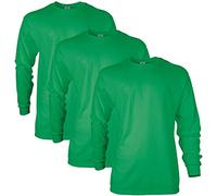 Gildan Ultra Cotton Long Sleeve T-Shirt, Style G2400, Multipack, Vert Irlandais (Lot de 3), XXL Homme