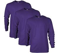 Gildan Ultra Cotton Long Sleeve T-Shirt, Style G2400, Multipack, Violet (Lot de 3), Homme